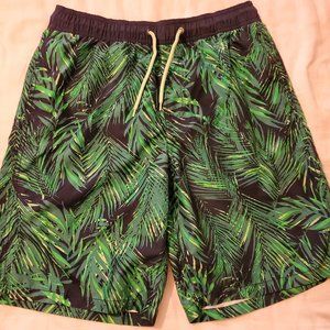 NWOT Gap Green & Blue Floral Print Swim Trunks Mens Medium